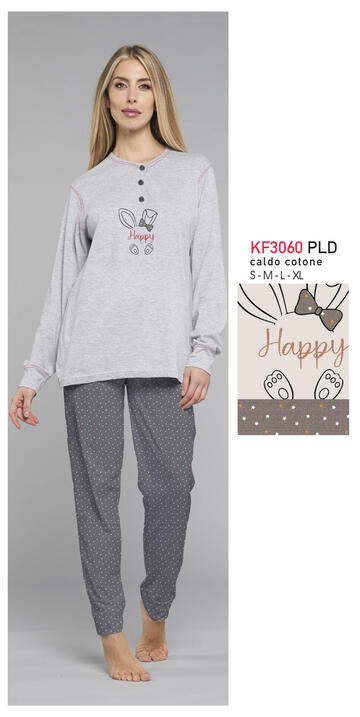 ART. KF3060 PLD- pigiama donna interlock m/l kf3060 pld - Fratelli Parenti